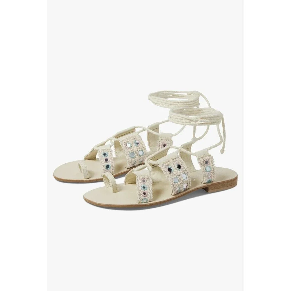 FREE‎ PEOPLE Women’s Mantra Mirror Sandals / Natural Size US 8 /EU38.5 New